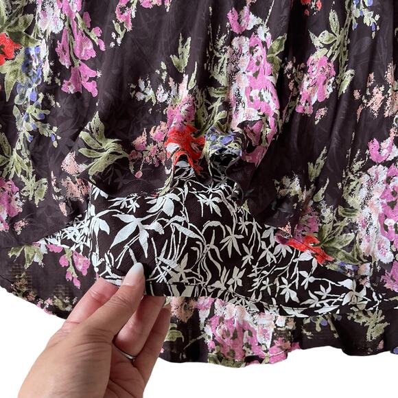 Style & Co Floral Asymmetrical Maxi Skirt Y2K Skirt Brown NWT Women’s size 14 - Picture 4 of 7